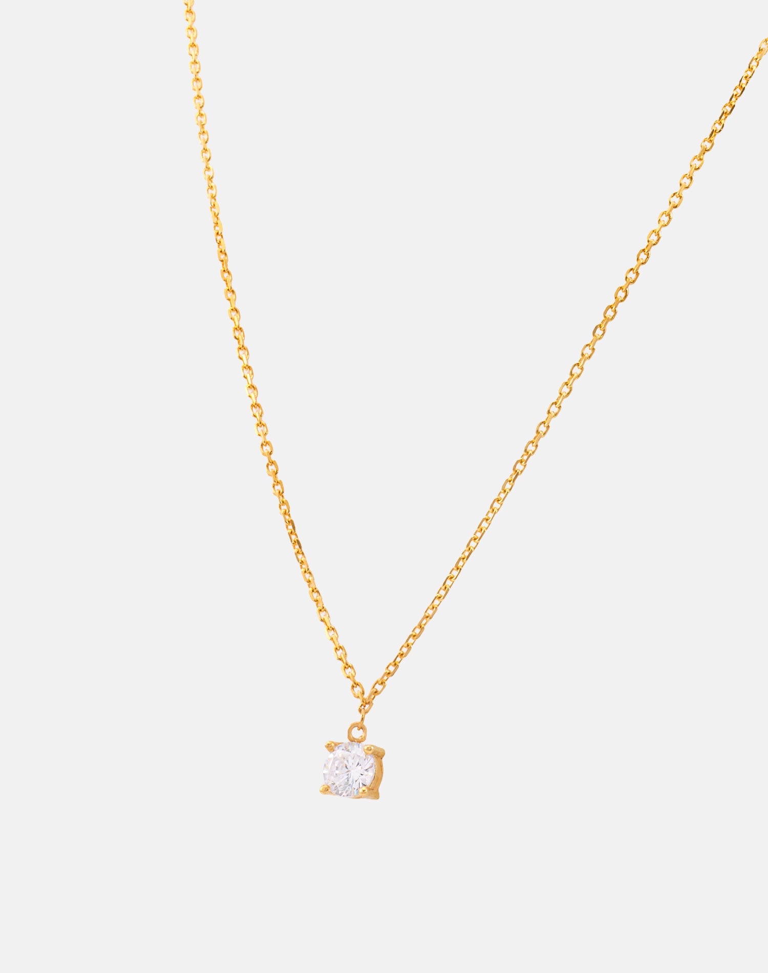 Gold Timeless Solitaire Pendant Chain