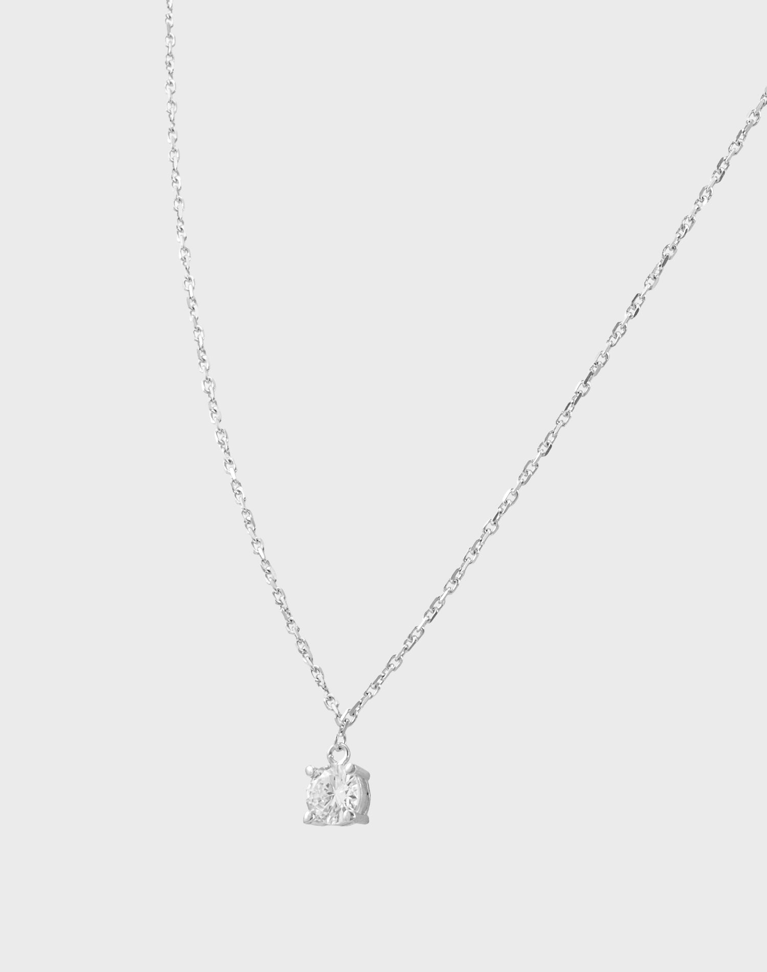 Silver Timeless Solitaire Pendant Chain