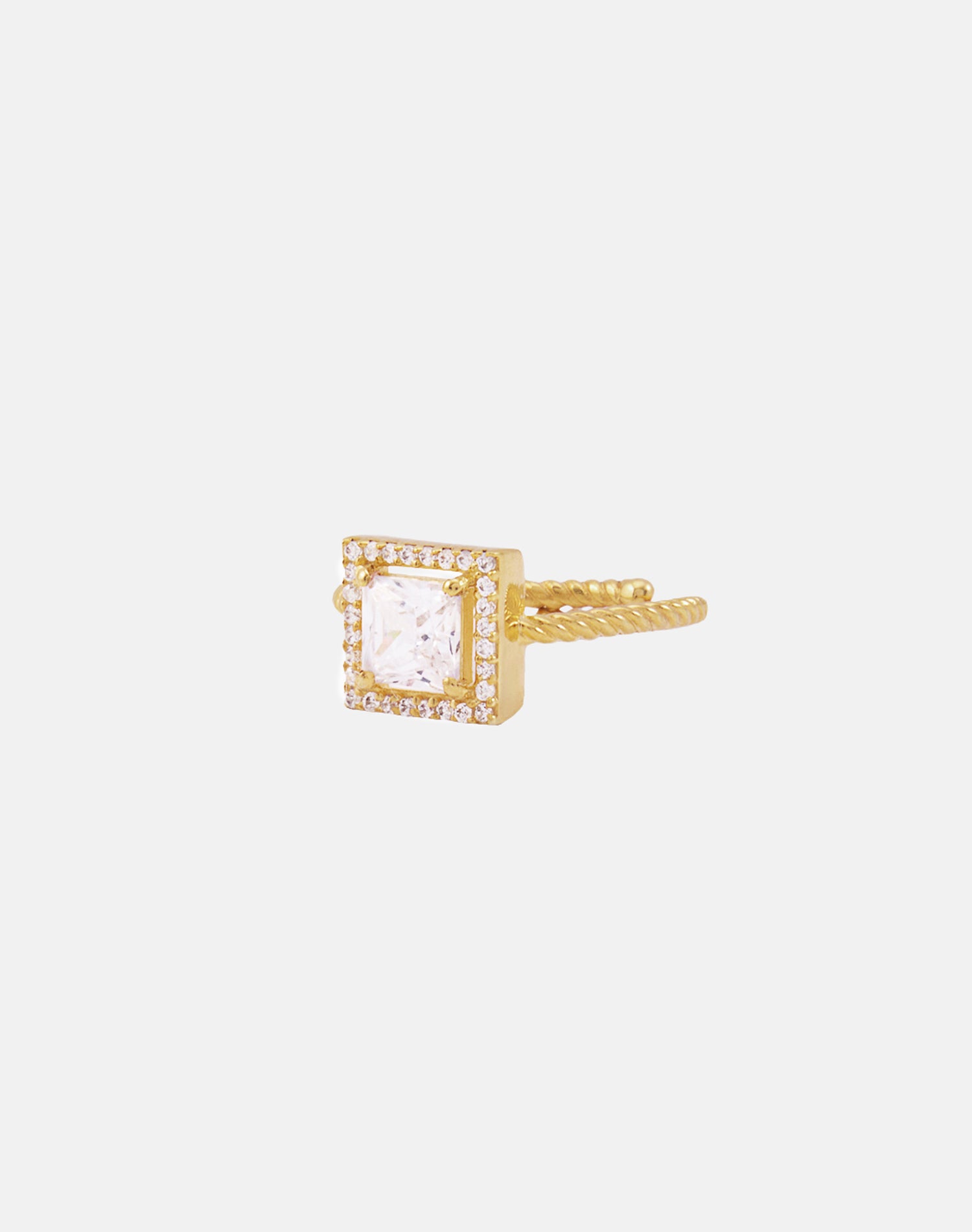 Gold Frame Solitaire Ring
