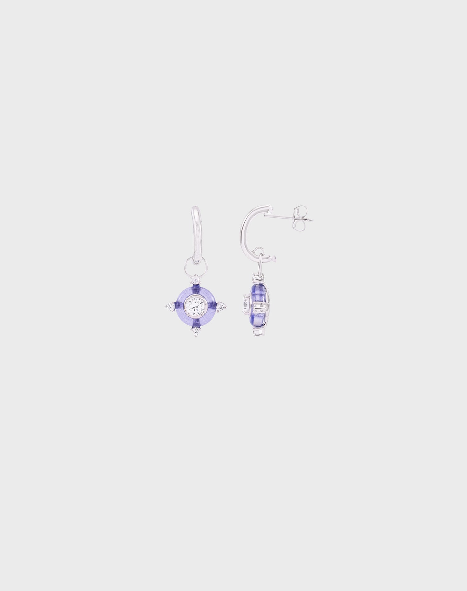 Silver Violet Lumina Earrings