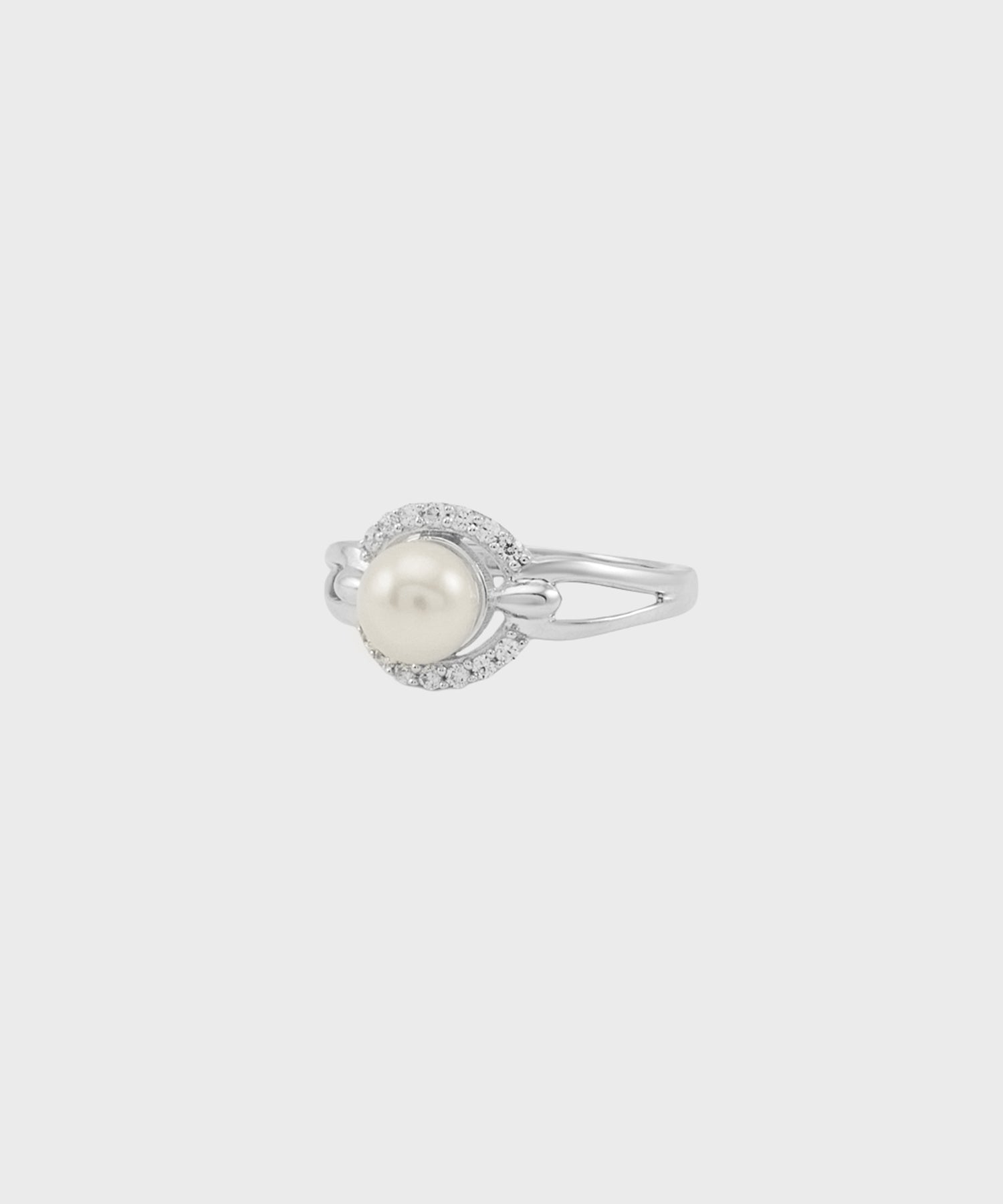 Silver Aura Pearl Ring