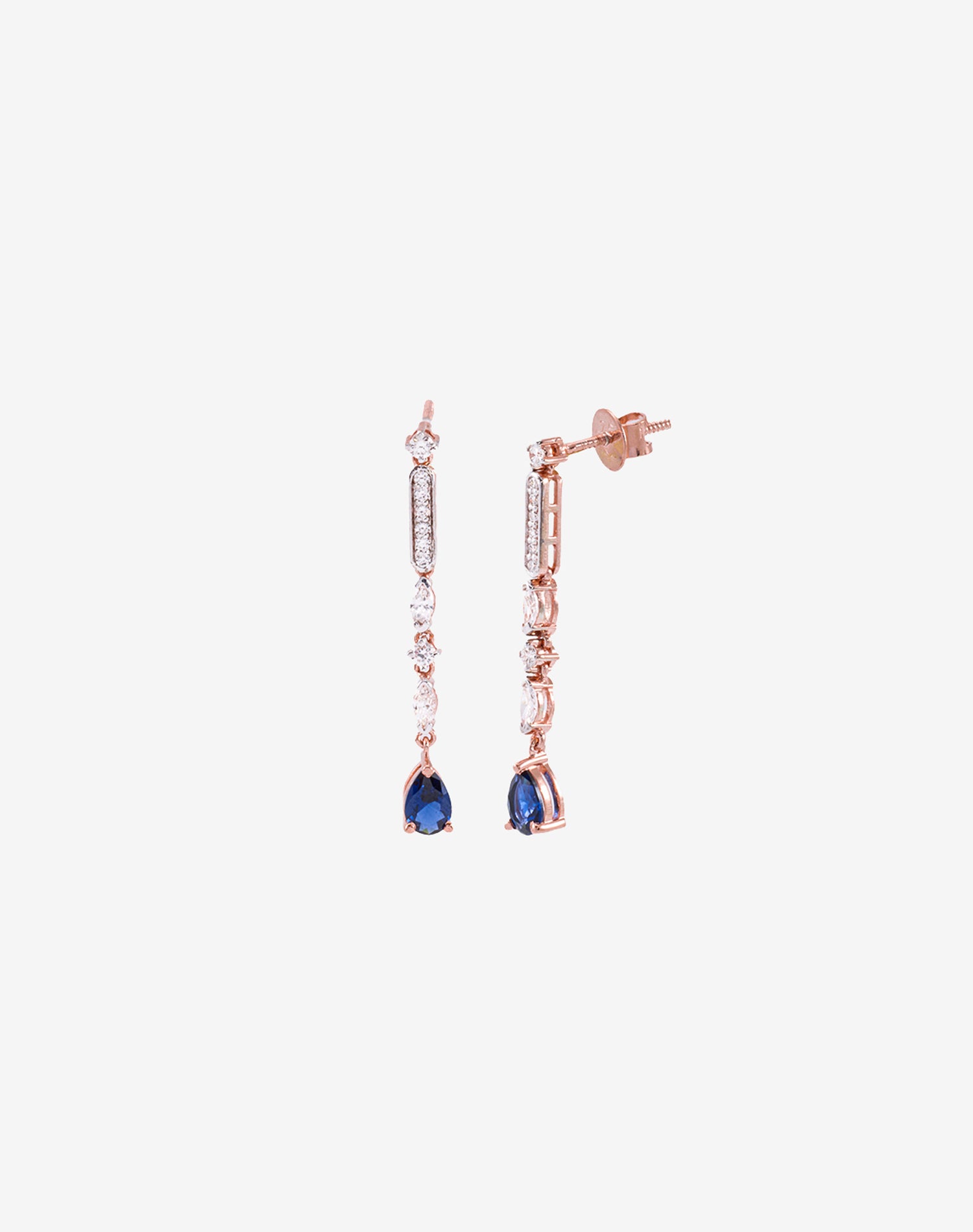 Rose Twilight Blue Lab Grown Diamonds Earrings