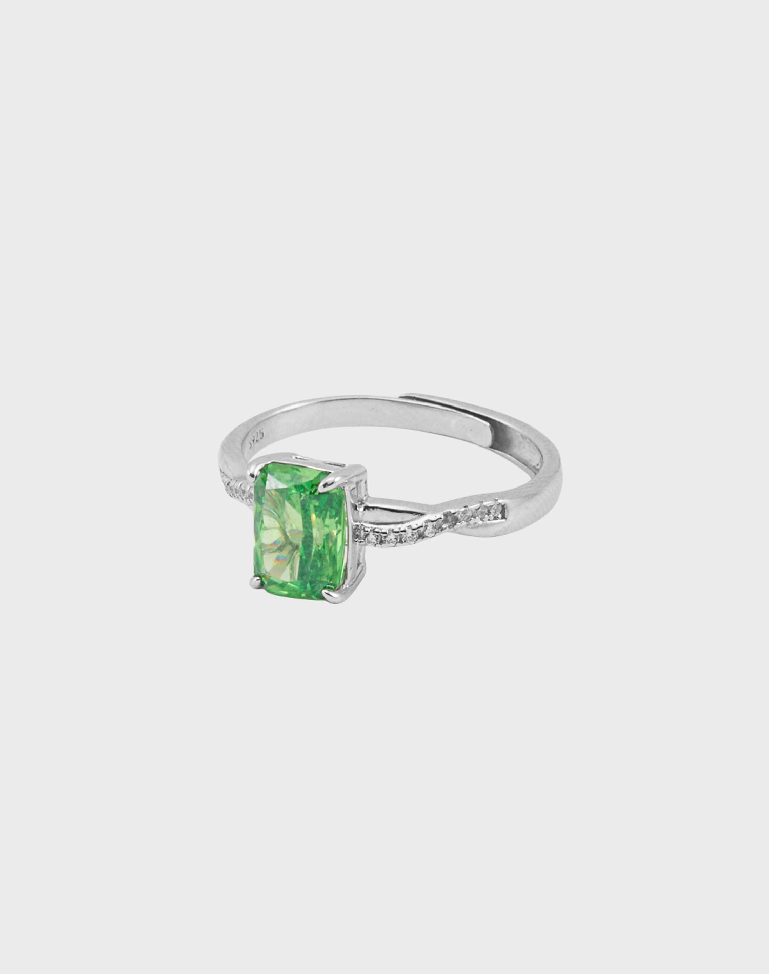 Silver Forest Lustre Solitaire Ring