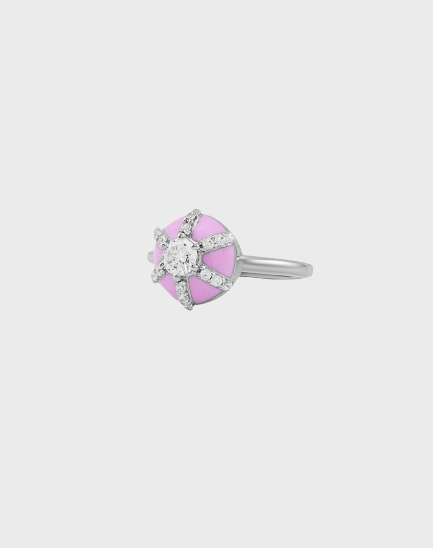 Silver Cosmic Candy Enamel Ring