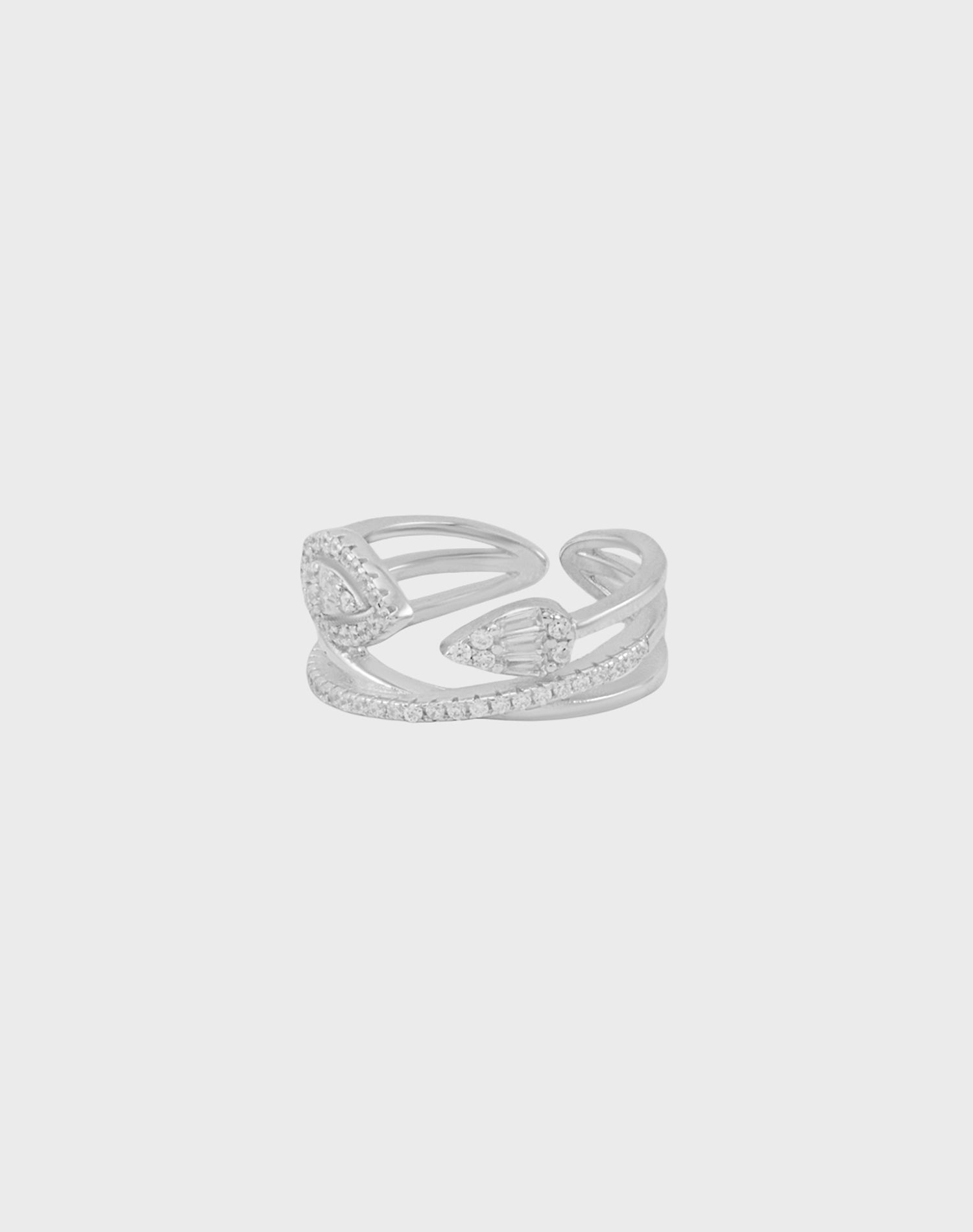 Silver Teardrop Harmony Ring