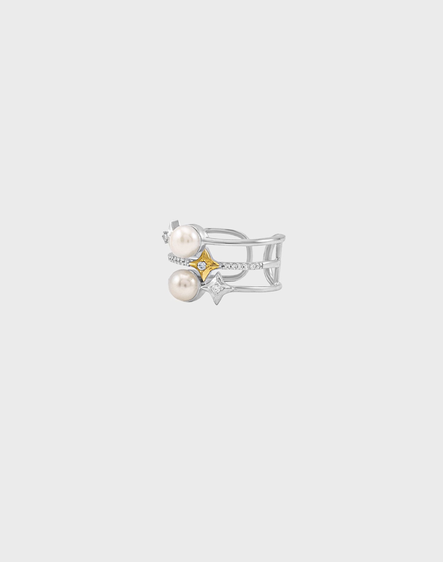 Silver Starlight Pearl Ring
