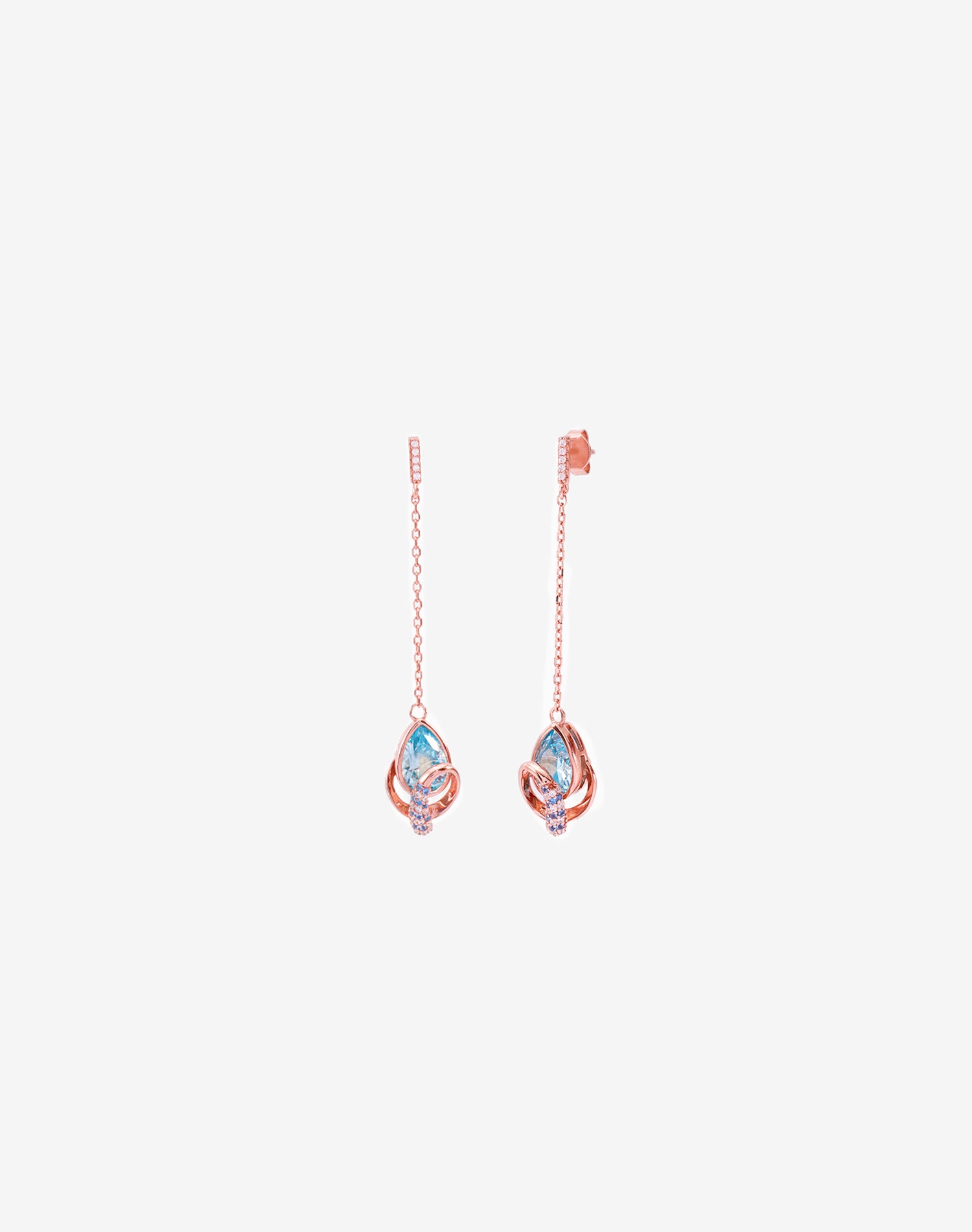 Rose Aqua Veil Earrings