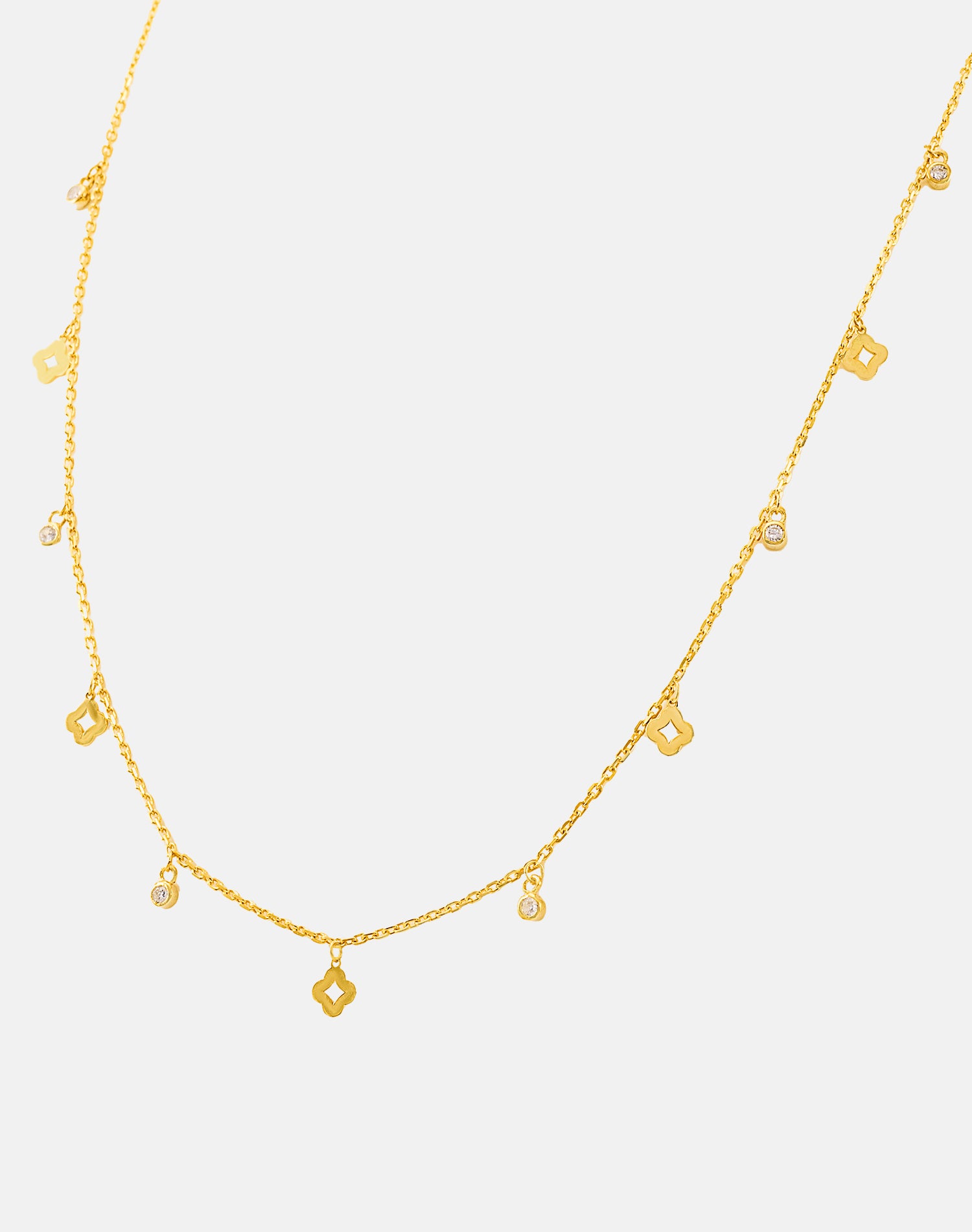 Gold Glow Clover Charm Pendant Chain