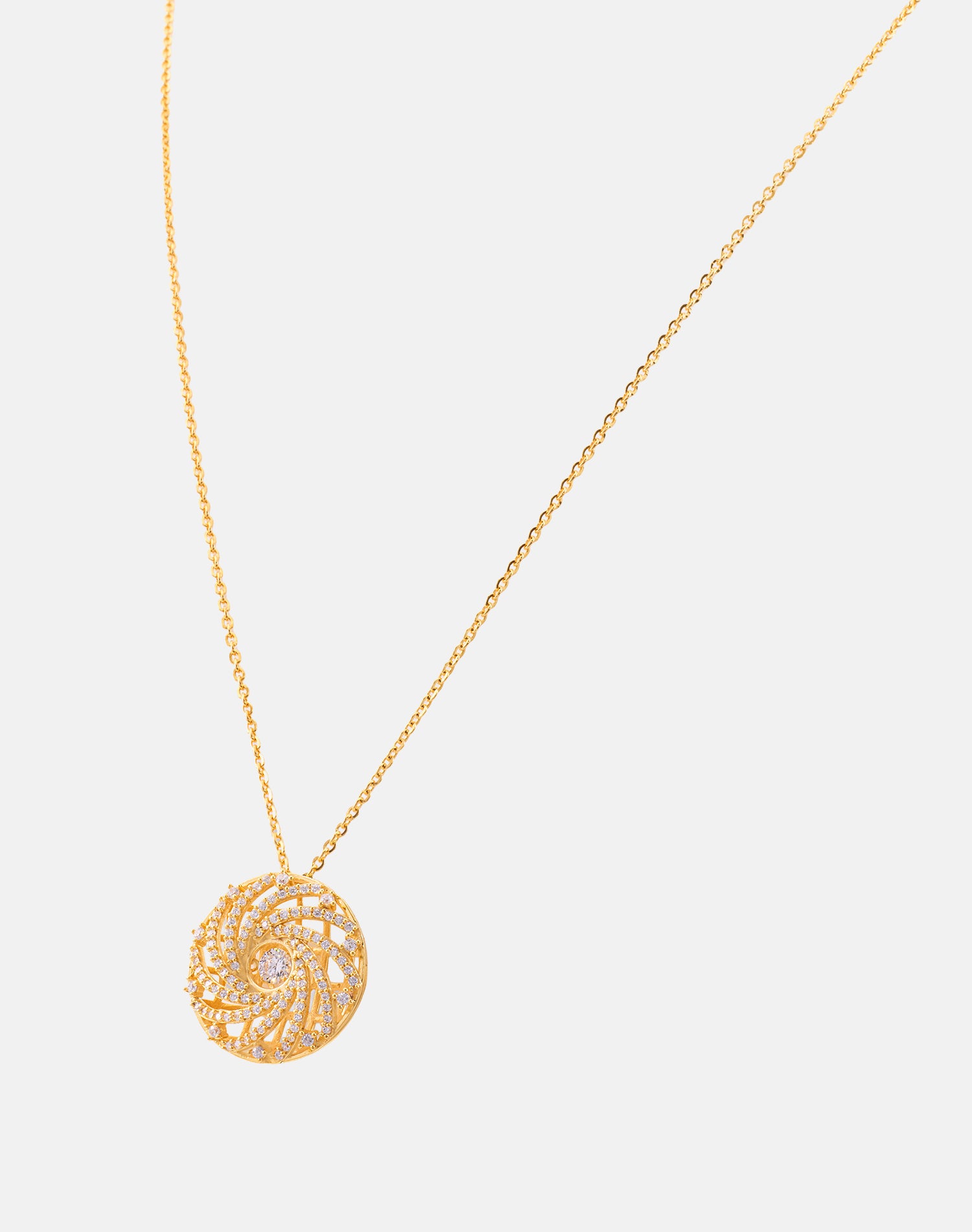 Gold Motion Dancing Diamond Pendant Chain