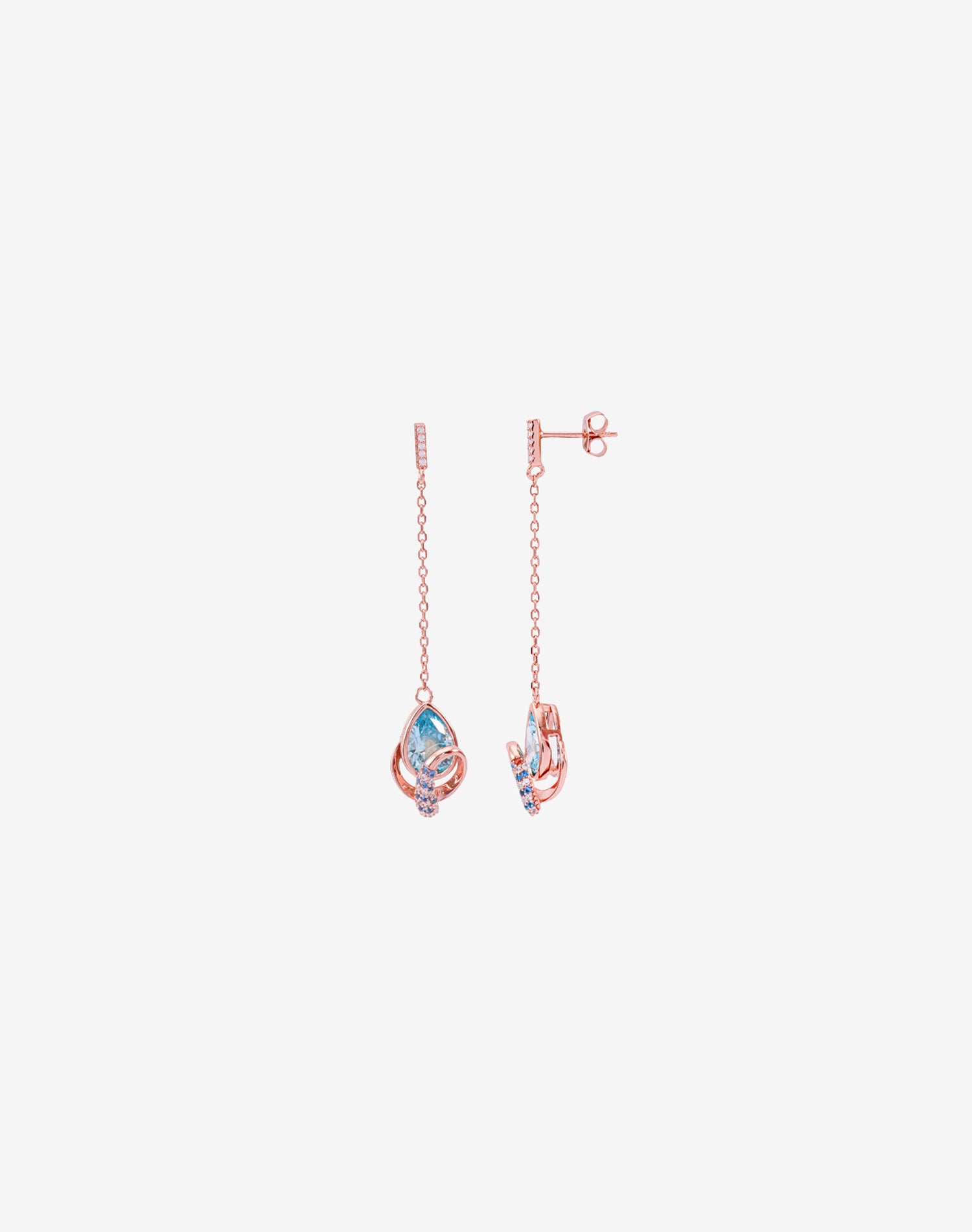 Rose Aqua Veil Earrings