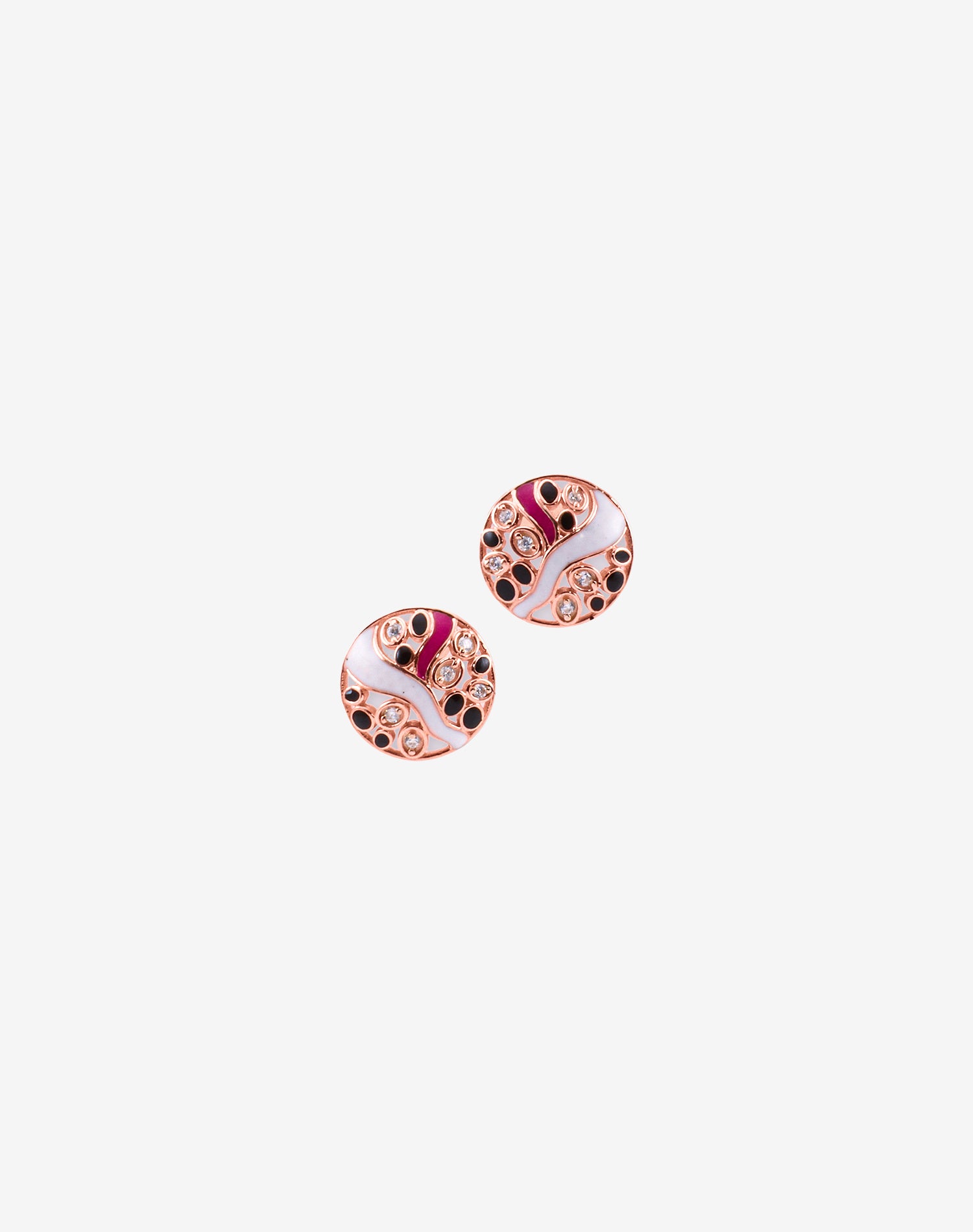 Rose Colour Splash Enamel Pendant Set
