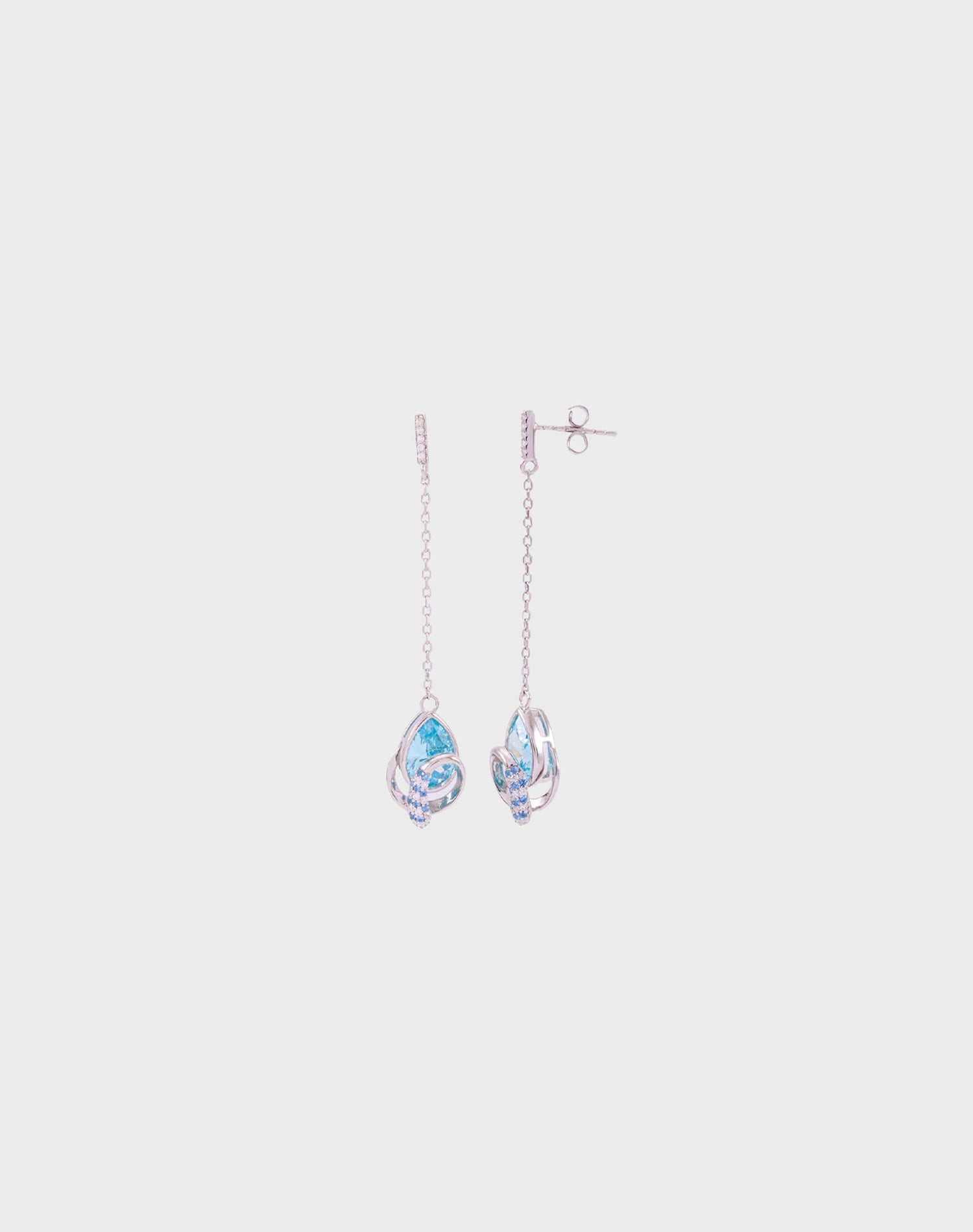 Silver Aqua Veil Earrings