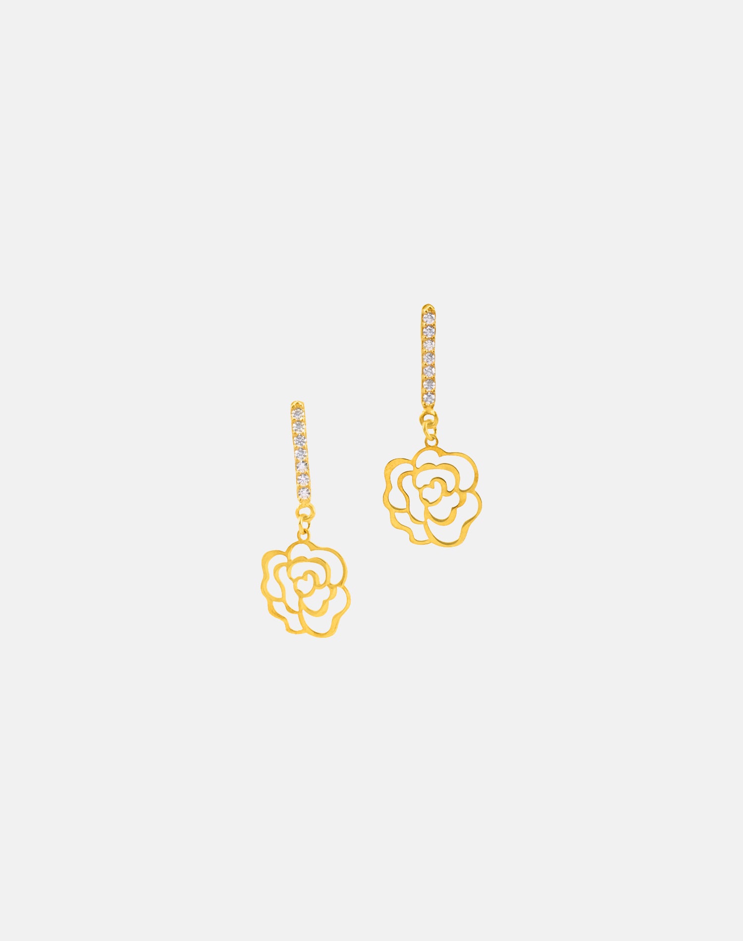 Gold Happy Rose Pendant Set