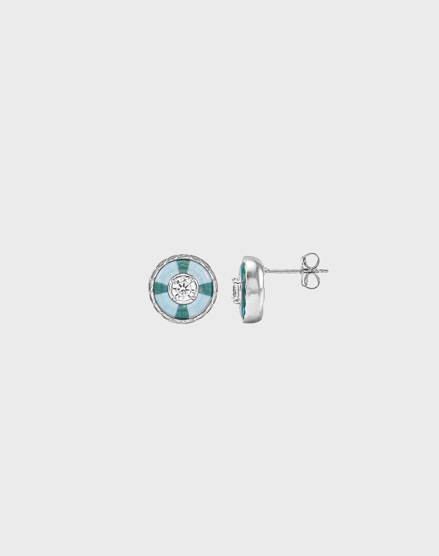 Silver Orbis Verde Earrings